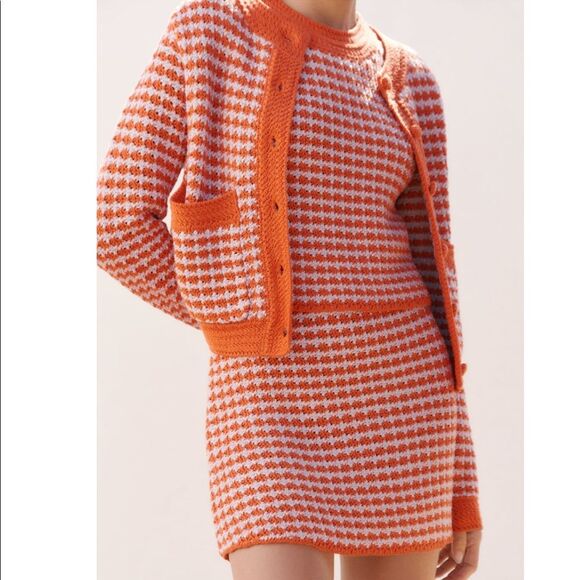 ZARA CHECKERED CROCHETED CARDIGAN - Picture 3 of 7